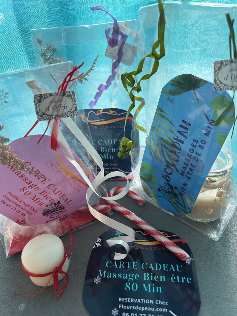 pochette , bon cadeau massage noel, fête